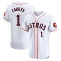 Kooe H.Astros #1 Carlos Correa Player White Limited Elite Home Stitched Jerseys