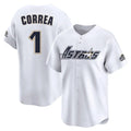 Kooe H.Astros #1 Carlos Correa Player White Throwback Cooperstown Collection Limited Stitched Jerseys