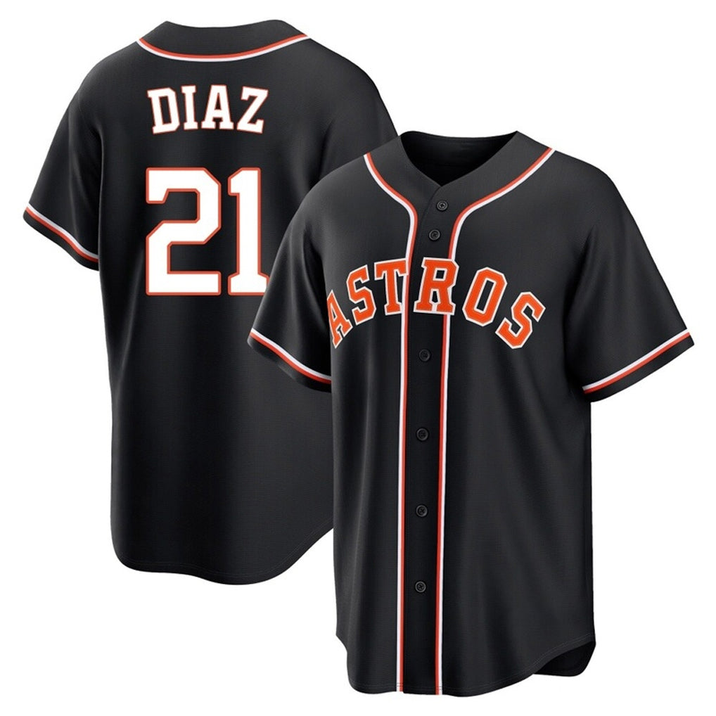 Kooe H.Astros #21 Yainer Diaz Player Black Fashion Out Home Game Stitched Jerseys