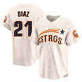 Kooe H.Astros #21 Yainer Diaz Player Cream Throwback Cooperstown Collection Limited Stitched Jerseys