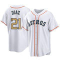 Kooe H.Astros #21 Yainer Diaz Player Gold Collection Game Home Stitched Jerseys