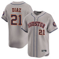 Kooe H.Astros #21 Yainer Diaz Player Gray Home Limited Stitched Jerseys