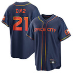 Kooe H.Astros #21 Yainer Diaz Player Navy City Connect Home Game Stitched Jerseys