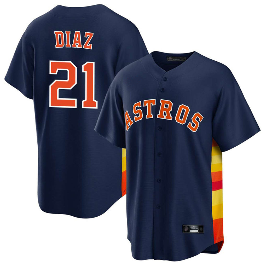 Kooe H.Astros #21 Yainer Diaz Player Navy Home Game Stitched Jerseys