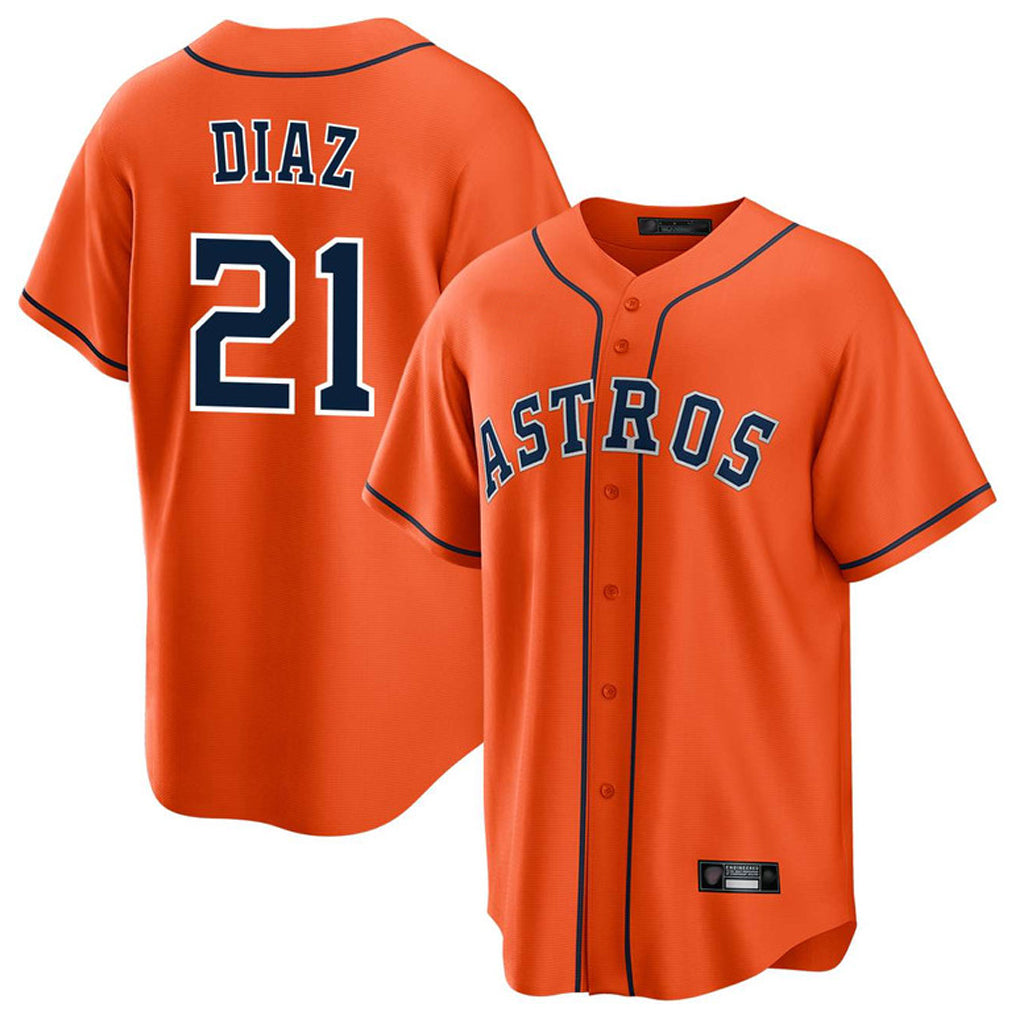 Kooe H.Astros #21 Yainer Diaz Player Orange Home Game Stitched Jerseys