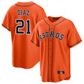 Kooe H.Astros #21 Yainer Diaz Player Orange Home Game Stitched Jerseys