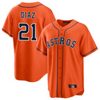 Kooe H.Astros #21 Yainer Diaz Player Orange Home Game Stitched Jerseys