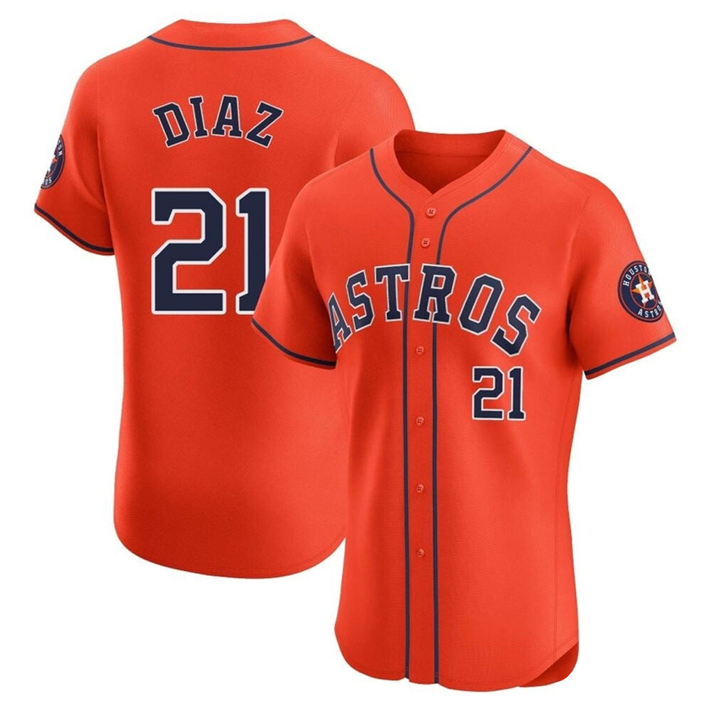 Kooe H.Astros #21 Yainer Diaz Player Orange Home Limited Elite Stitched Jerseys