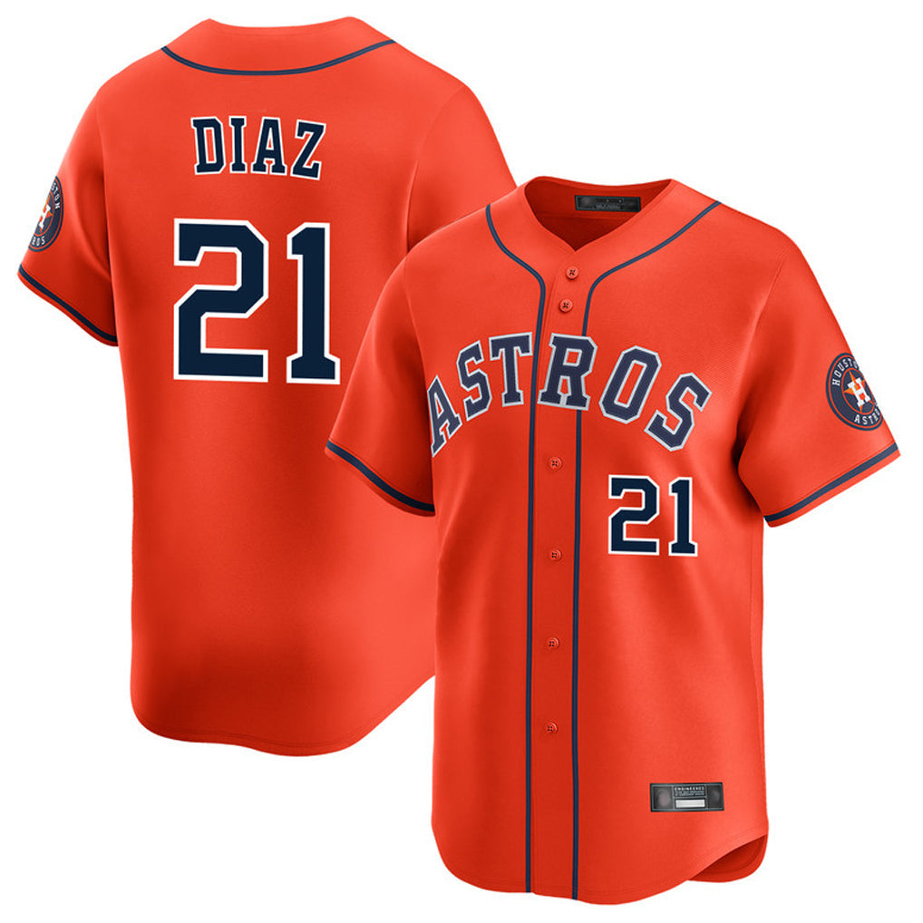 Kooe H.Astros #21 Yainer Diaz Player Orange Home Limited Stitched Jerseys