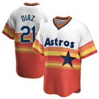 Kooe H.Astros #21 Yainer Diaz Player Rainbow Cooperstown Collection T-shirt Stitched Jerseys