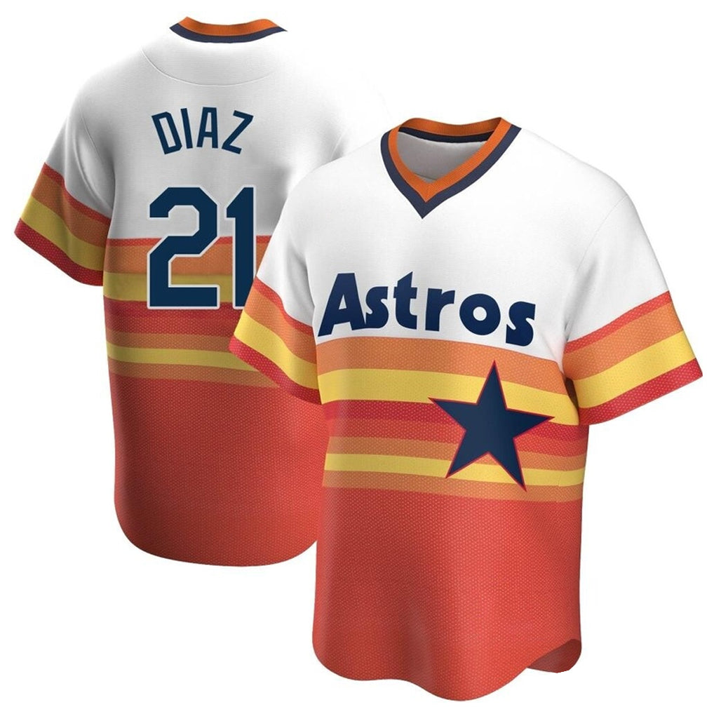 Kooe H.Astros #21 Yainer Diaz Player Rainbow Cooperstown Collection T-shirt Stitched Jerseys