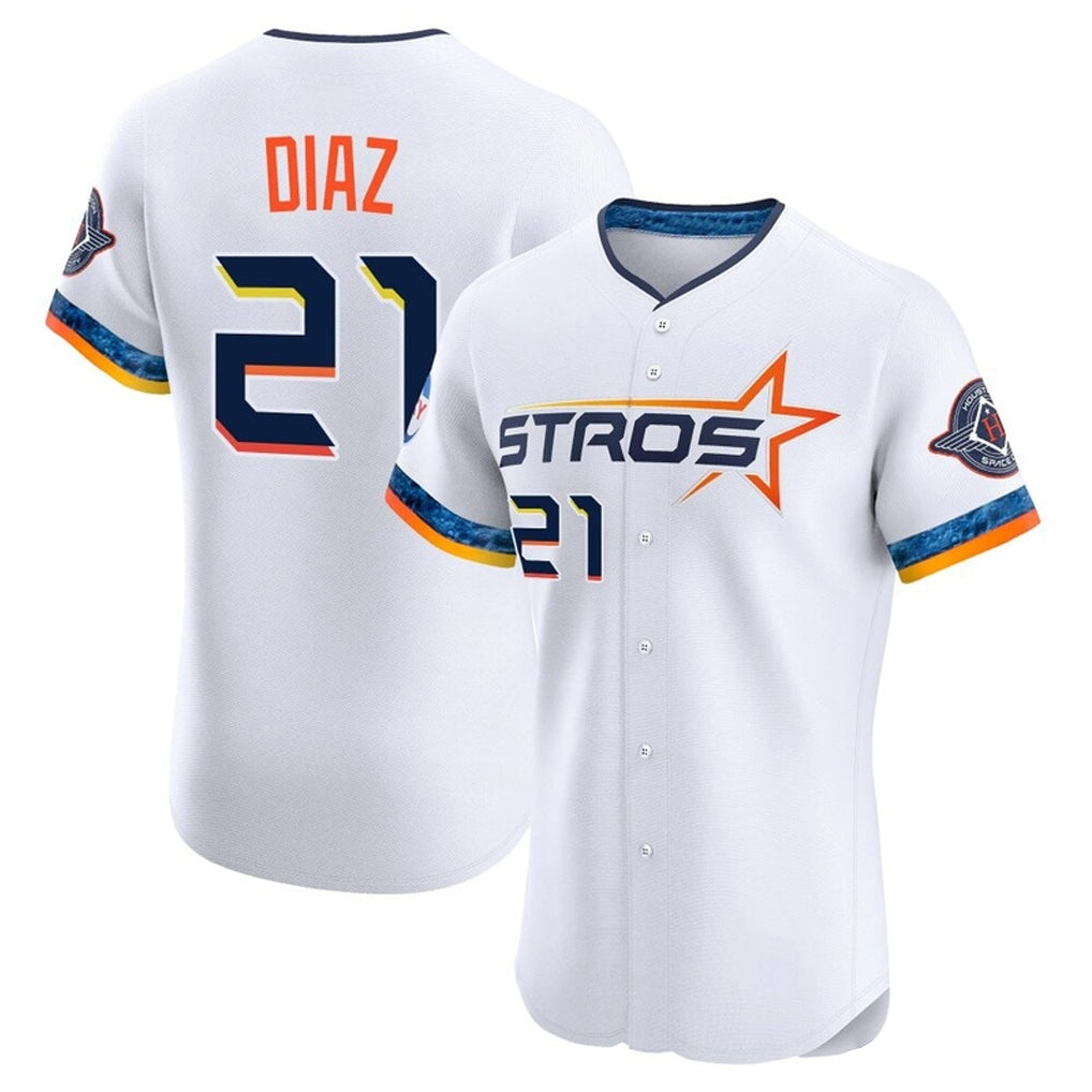 Kooe H.Astros #21 Yainer Diaz Player White City Connect Limited Elite Home Stitched Jerseys
