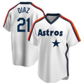 Kooe H.Astros #21 Yainer Diaz Player White Cooperstown Collection T-shirt Stitched Jerseys