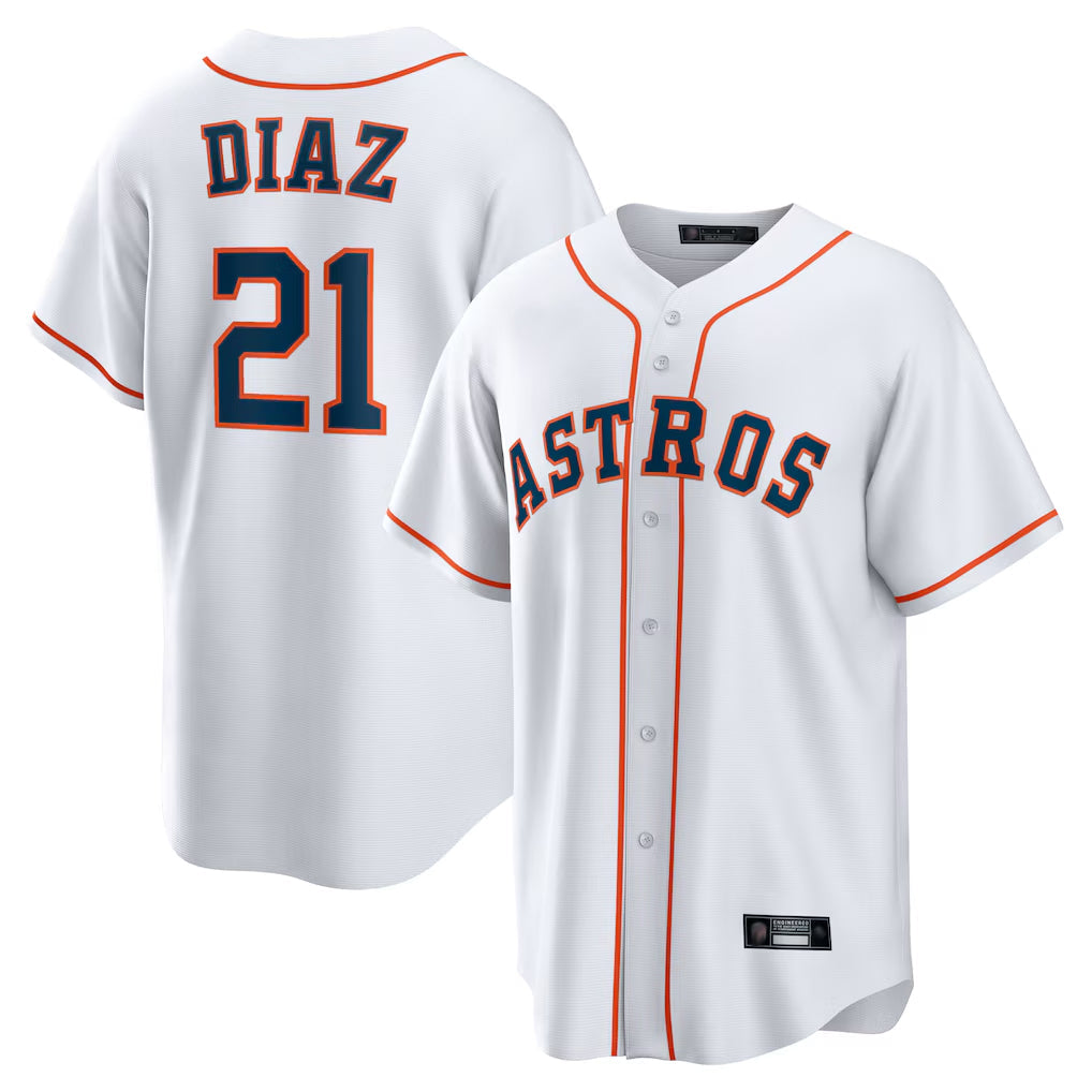 Kooe H.Astros #21 Yainer Diaz Player White Home Game Stitched Jerseys