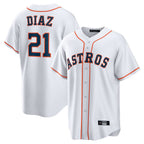 Kooe H.Astros #21 Yainer Diaz Player White Home Game Stitched Jerseys