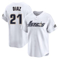 Kooe H.Astros #21 Yainer Diaz Player White Throwback Cooperstown Collection Limited Stitched Jerseys