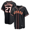 Kooe H.Astros #27 Jose Altuve Player Black Fashion Out Home Game Stitched Jerseys