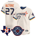 Kooe H.Astros #27 Jose Altuve Player Cream City Connect Texas Patch Vapor Premier Limited Home Stitched Jerseys