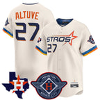 Kooe H.Astros #27 Jose Altuve Player Cream City Connect Texas Patch Vapor Premier Limited Home Stitched Jerseys