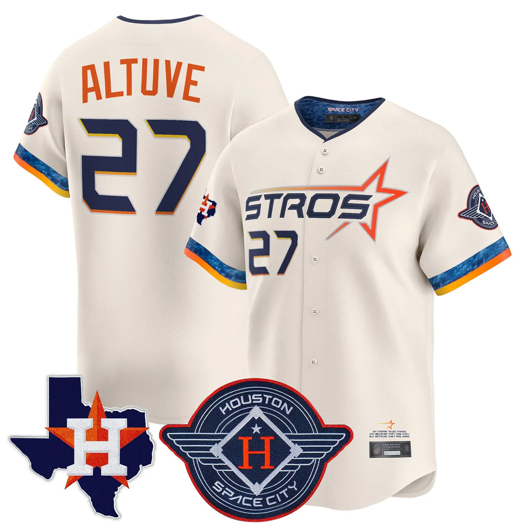 Kooe H.Astros #27 Jose Altuve Player Cream City Connect Texas Patch Vapor Premier Limited Home Stitched Jerseys
