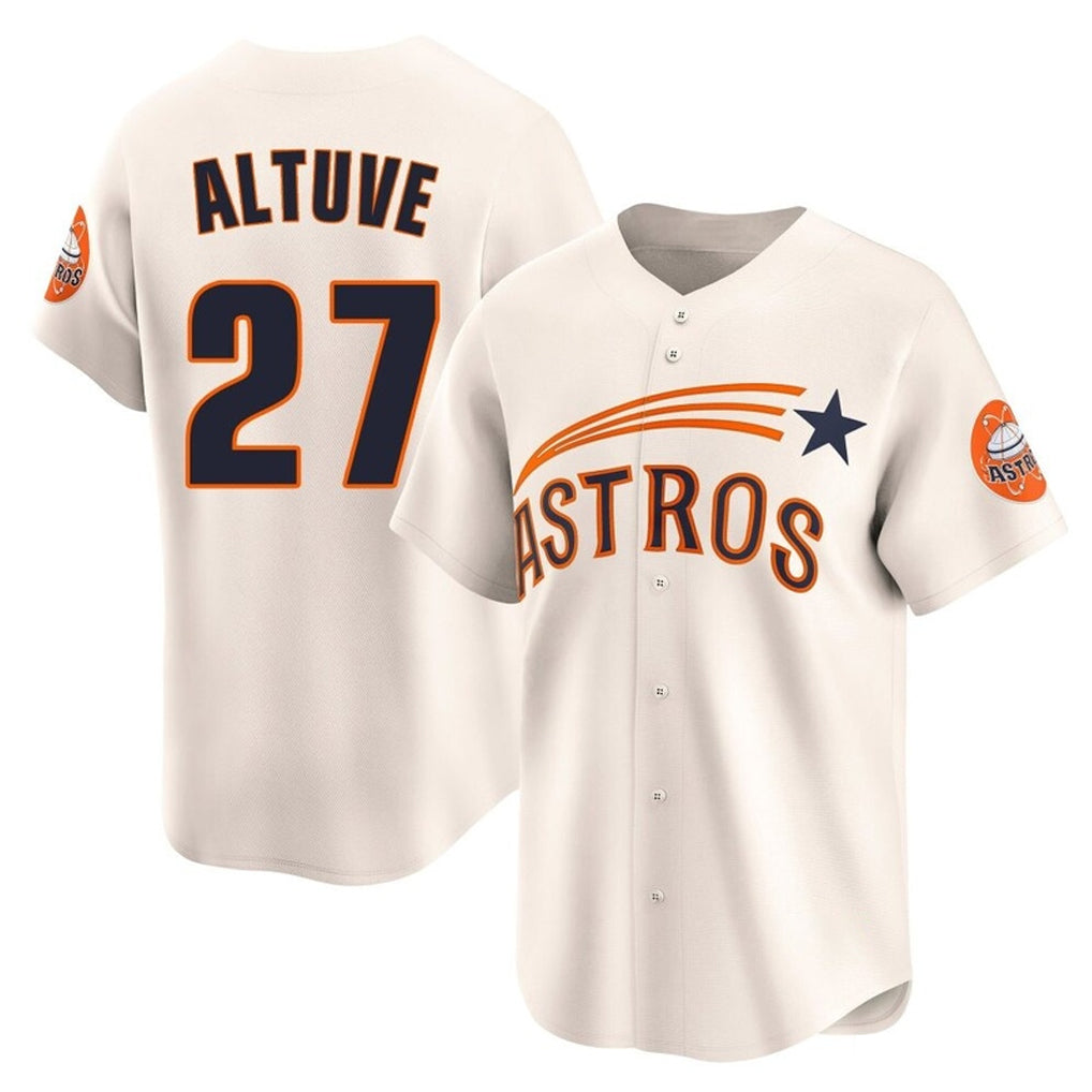 Kooe H.Astros #27 Jose Altuve Player Cream Throwback Cooperstown Collection Limited Stitched Jerseys