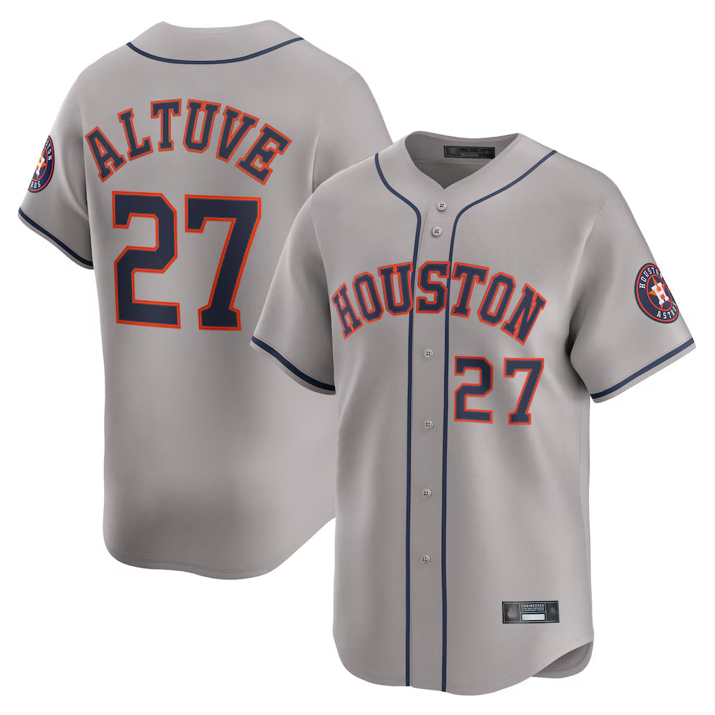 Kooe H.Astros #27 Jose Altuve Player Gray Home Limited Stitched Jerseys