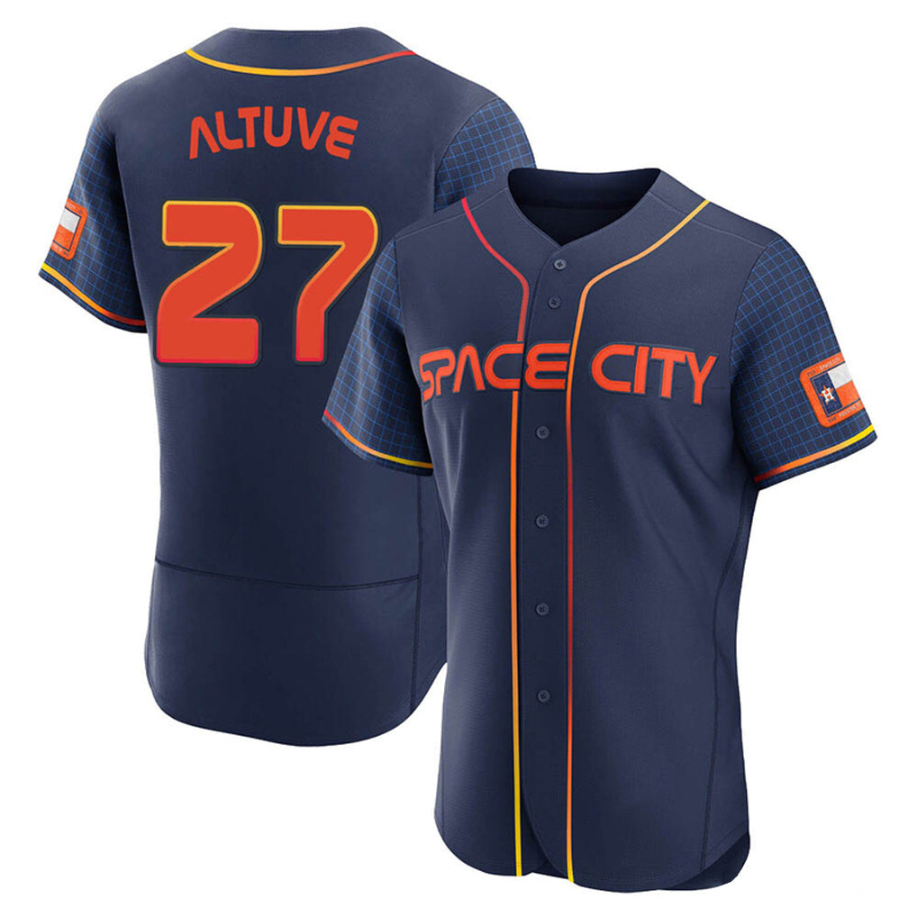 Kooe H.Astros #27 Jose Altuve Player Navy City Connect Limited Elite Home Stitched Jerseys