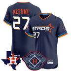 Kooe H.Astros #27 Jose Altuve Player Navy City Connect Texas Patch Vapor Premier Limited Elite Home Stitched Jerseys