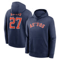 Kooe H.Astros #27 Jose Altuve Player Navy Club Fleece Pullover Hoodie Stitched Jerseys