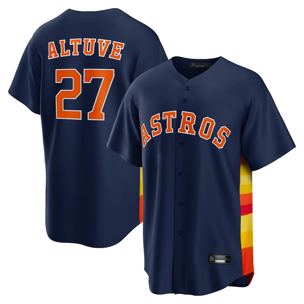 Kooe H.Astros #27 Jose Altuve Player Navy Home Game Stitched Jerseys