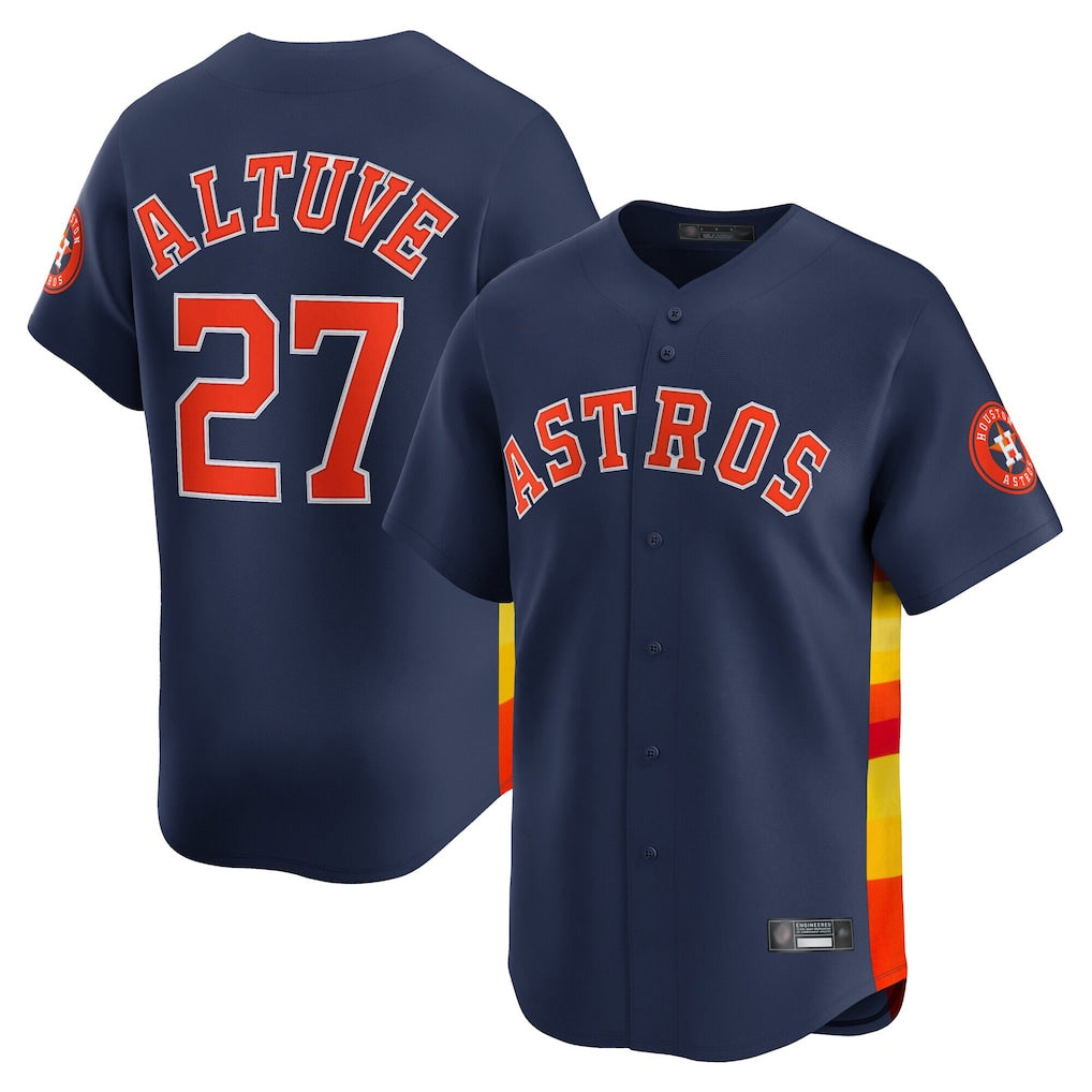 Kooe H.Astros #27 Jose Altuve Player Navy Home Limited Stitched Jerseys