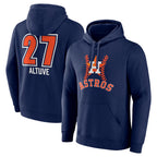 Kooe H.Astros #27 Jose Altuve Player Navy Pullover Hoodie Stitched Jerseys