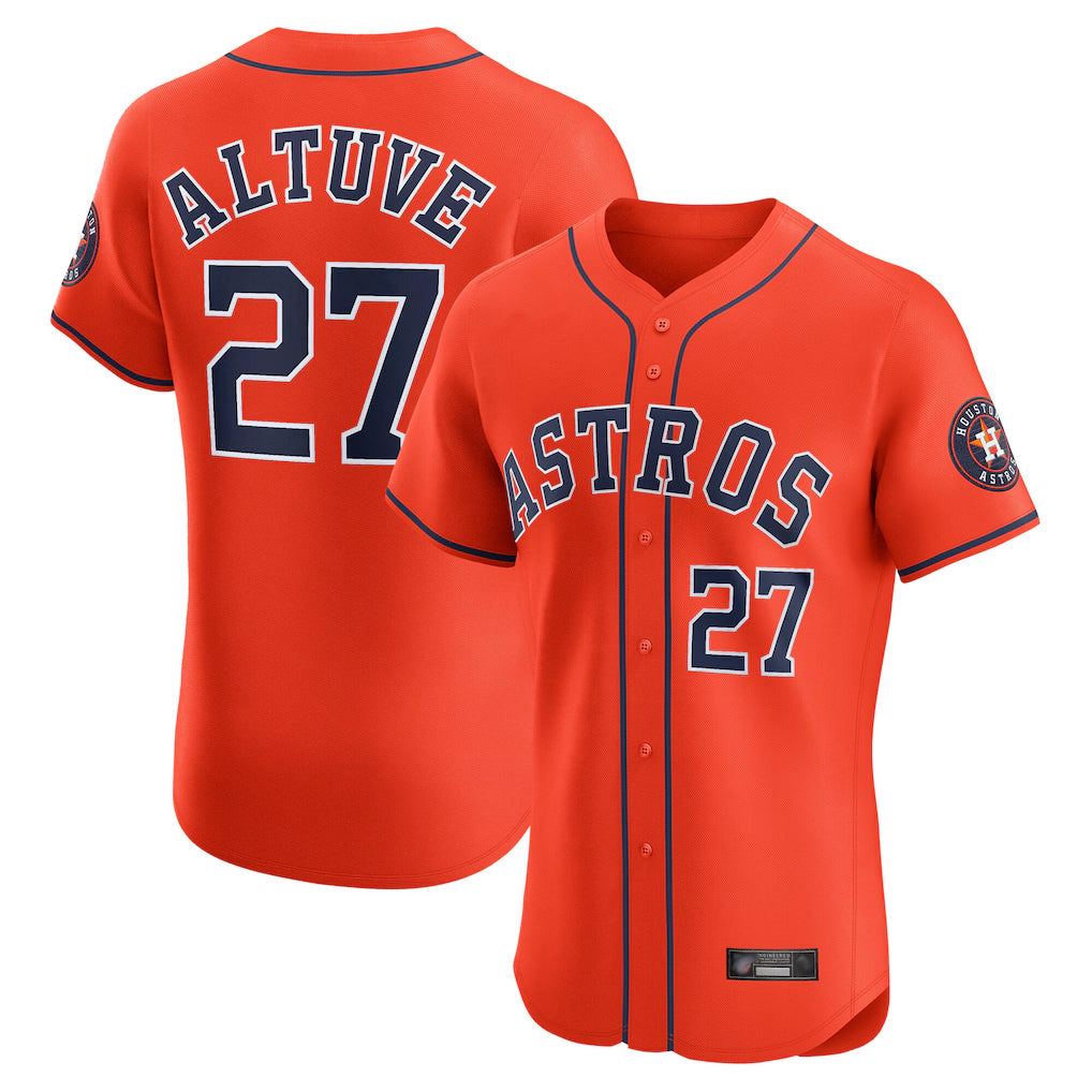 Kooe H.Astros #27 Jose Altuve Player Orange Home Limited Elite Stitched Jerseys