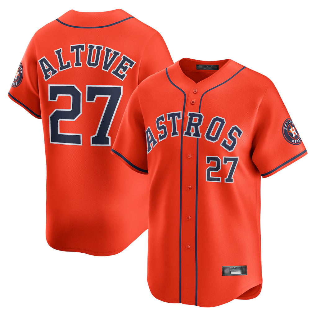 Kooe H.Astros #27 Jose Altuve Player Orange Home Limited Stitched Jerseys