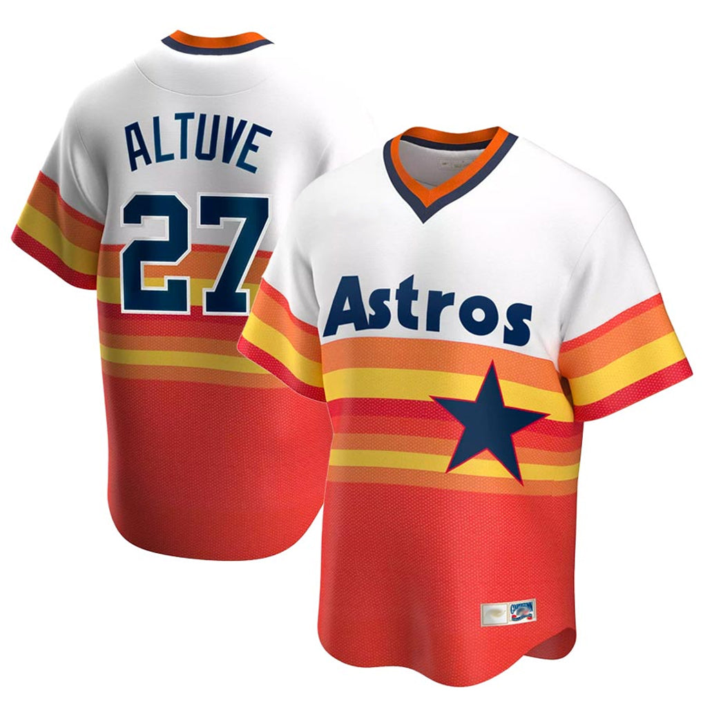 Kooe H.Astros #27 Jose Altuve Player Rainbow Cooperstown Collection T-shirt Stitched Jerseys