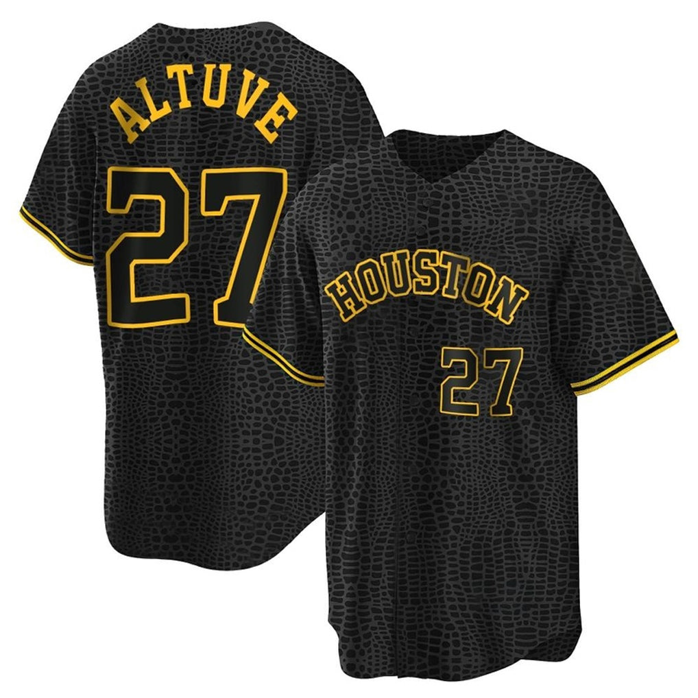 Kooe H.Astros #27 Jose Altuve Player Snake Skin City Home Game Stitched Jerseys