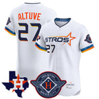Kooe H.Astros #27 Jose Altuve Player White City Connect Texas Patch Vapor Premier Limited Elite Home Stitched Jerseys