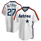 Kooe H.Astros #27 Jose Altuve Player White Cooperstown Collection T-shirt Stitched Jerseys