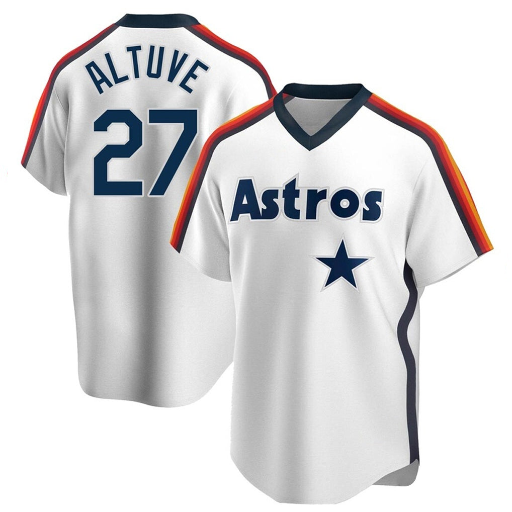 Kooe H.Astros #27 Jose Altuve Player White Cooperstown Collection T-shirt Stitched Jerseys