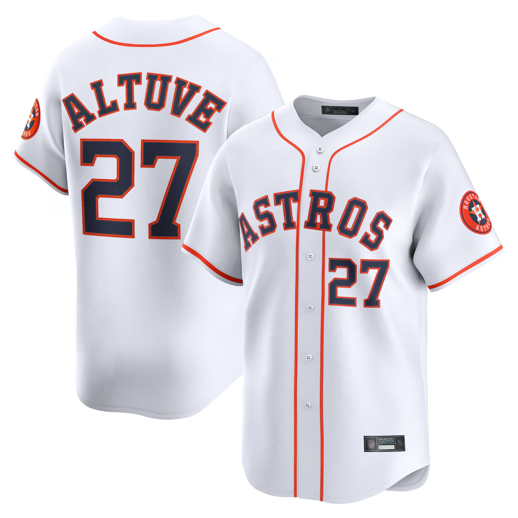 Kooe H.Astros #27 Jose Altuve Player White Home Limited Stitched Jerseys