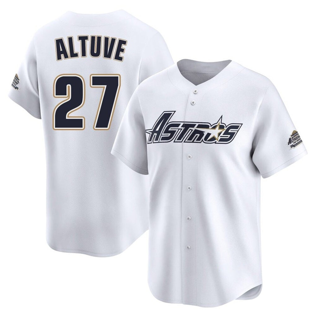 Kooe H.Astros #27 Jose Altuve Player White Throwback Cooperstown Collection Limited Stitched Jerseys