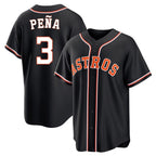 Kooe H.Astros #3 Jeremy Pe?a Player Black Fashion Out Home Game Stitched Jerseys