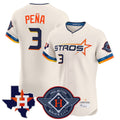Kooe H.Astros #3 Jeremy Pe?a Player Cream City Connect Texas Patch Vapor Premier Limited Elite Home Stitched Jerseys