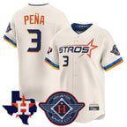 Kooe H.Astros #3 Jeremy Pe?a Player Cream City Connect Texas Patch Vapor Premier Limited Home Stitched Jerseys