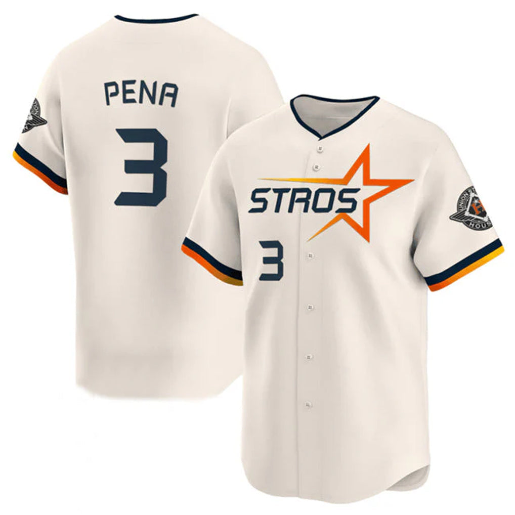 Kooe H.Astros #3 Jeremy Pe?a Player Cream Limited Home Stitched Jerseys