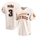 Kooe H.Astros #3 Jeremy Pe?a Player Cream Throwback Cooperstown Collection Limited Stitched Jerseys