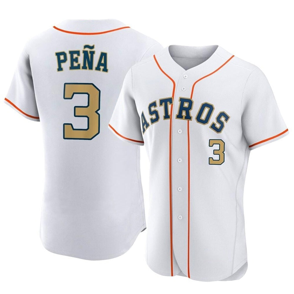 Kooe H.Astros #3 Jeremy Pe?a Player Gold Collection Limited Elite Home Stitched Jerseys