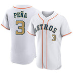 Kooe H.Astros #3 Jeremy Pe?a Player Gold Collection Limited Elite Home Stitched Jerseys