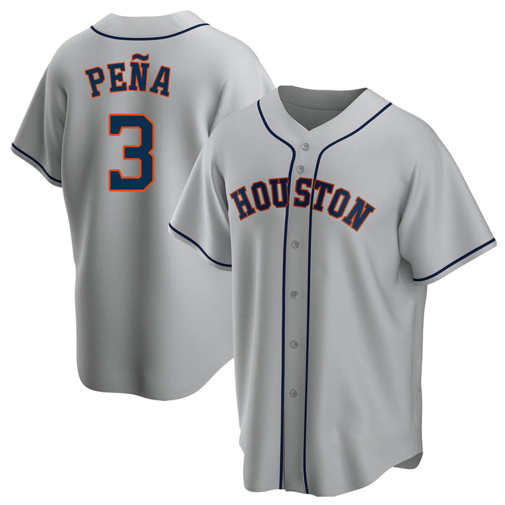 Kooe H.Astros #3 Jeremy Pe?a Player Gray Home Game Stitched Jerseys