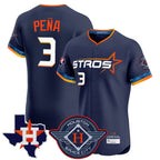 Kooe H.Astros #3 Jeremy Pe?a Player Navy City Connect Texas Patch Vapor Premier Limited Elite Home Stitched Jerseys